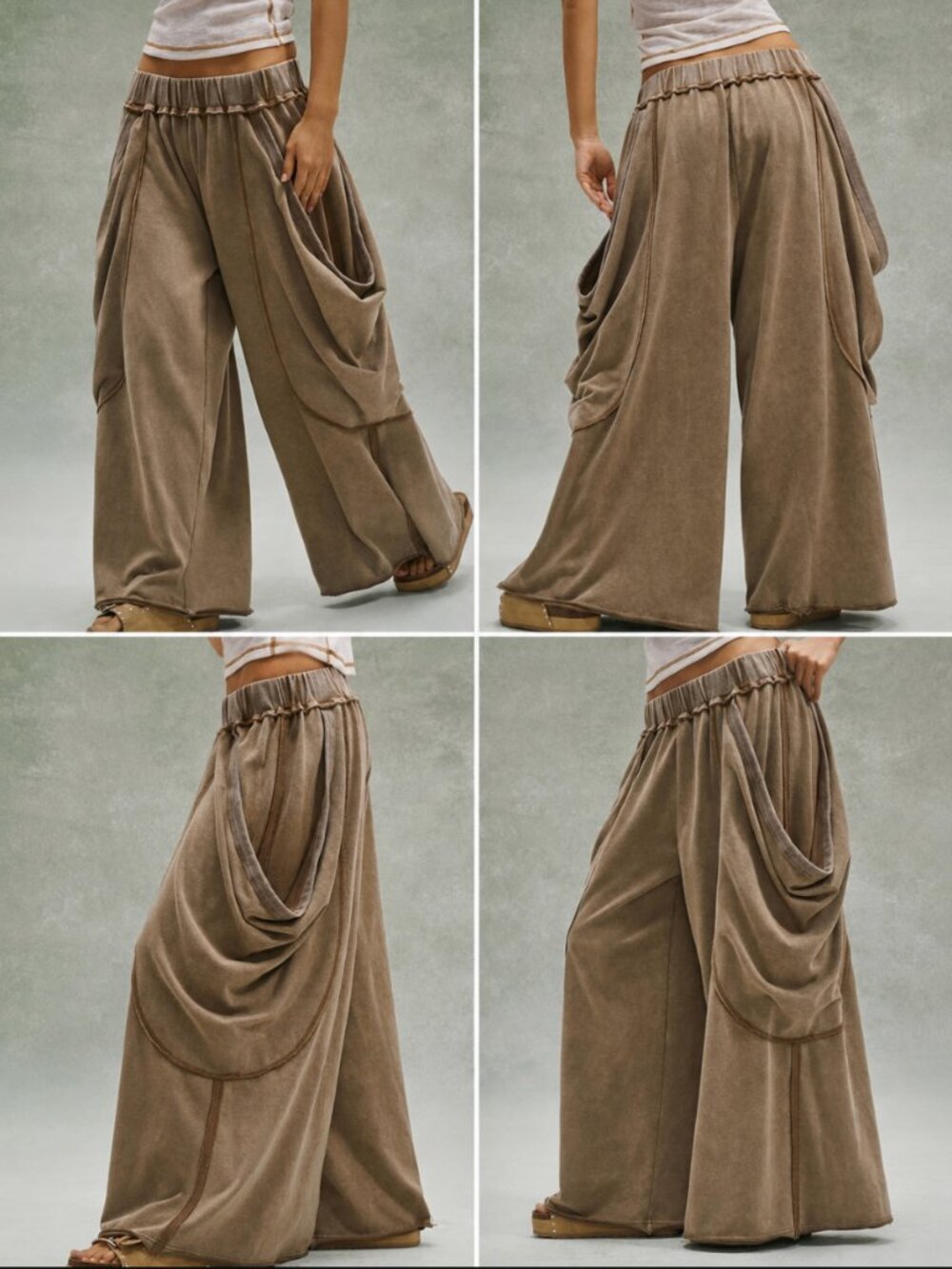 BOUTIQUE BIG POCKET DRAPEY KNIT PANT